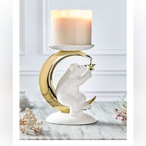 NEW bath and body works BEAR AND MOON 3 wick candle holder